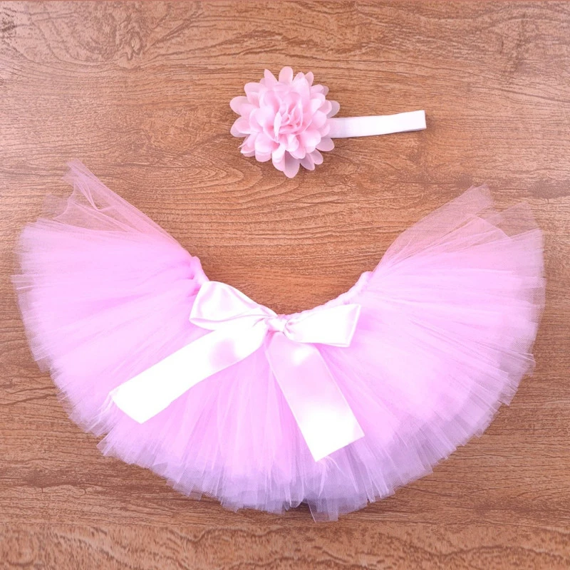 Pettiskirt Newborn Photography Props Infant Costume Outfit Princess Skirt Headband Baby Photography Props 1-3 Months Baby New