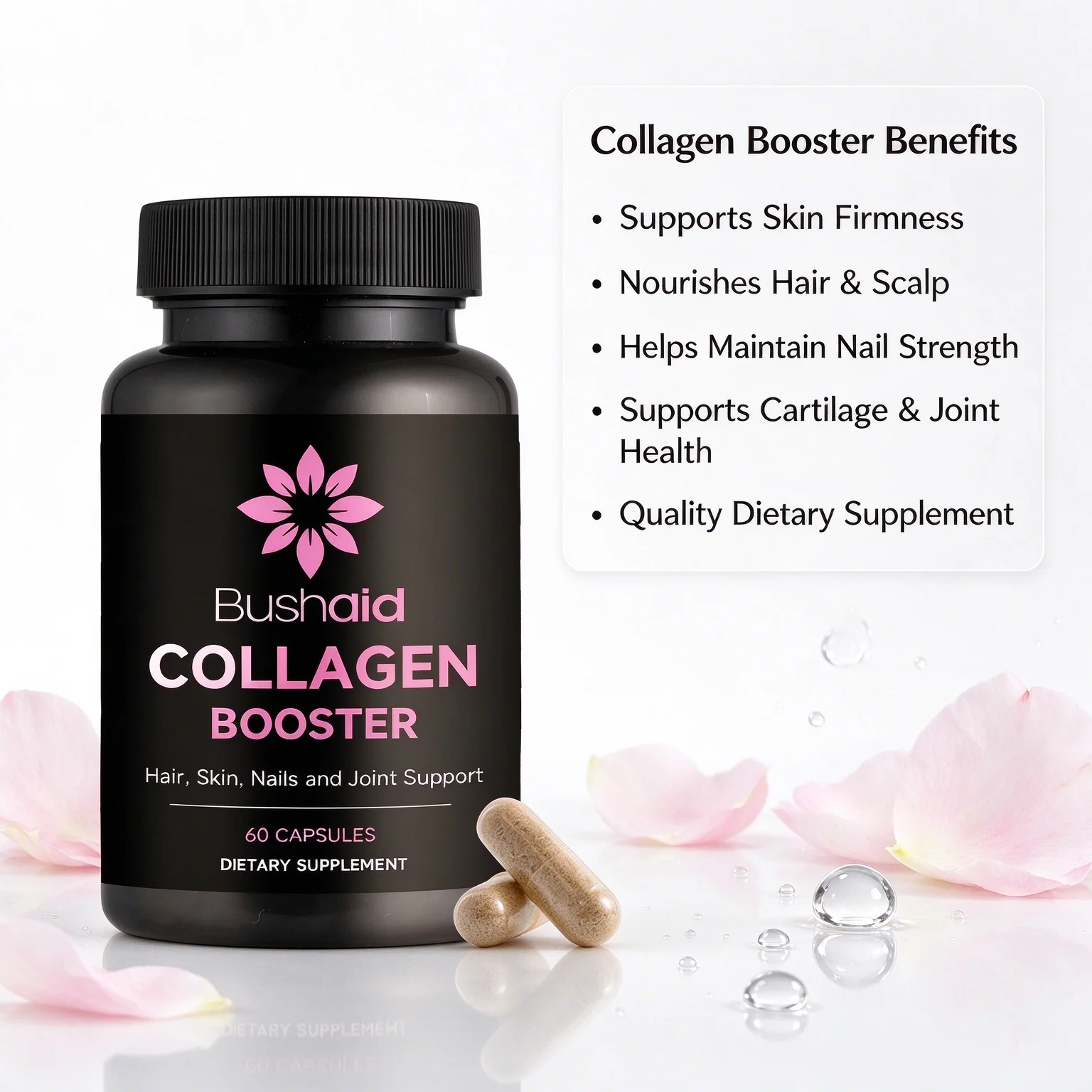 Multi-Source Collagen Capsules Hydrolyzed Peptides Support Glowing Skin Strong Nails Healthy Hair Joint Beauty Wellness Pills