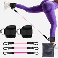 TPE Resistance Bands Ankle Straps Fitness Set D-Ring Support Ankle Cuffs Yoga Gym Equipment Guard Leg Strength Safety Extensions