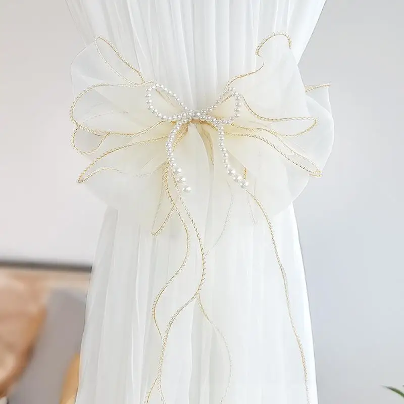 

Белая кружевная завязка-шнурок для штор в гостиную, декоративный пояс для полупрозрачных штор, современный простой стиль