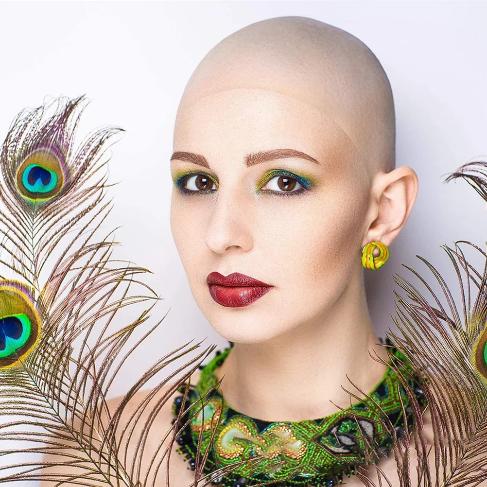 หมวกศีรษะล้านทำจากยางลาเท็กซ์เหมือนจริง 1 ชุด กระชับสบาย เหมาะสำหรับคอสเพลย์ ฮาโลวีน การแสดงบนเวที อุปกรณ์ประกอบฉากภาพยนตร์