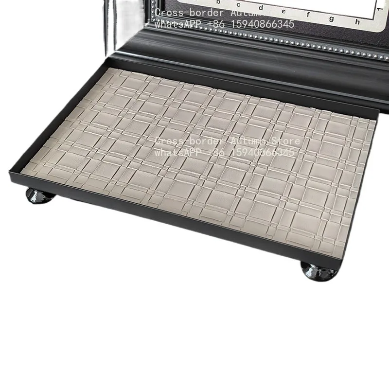 Retro leather woven square aromatherapy tray, home entrance ins jewelry storage desktop ornament