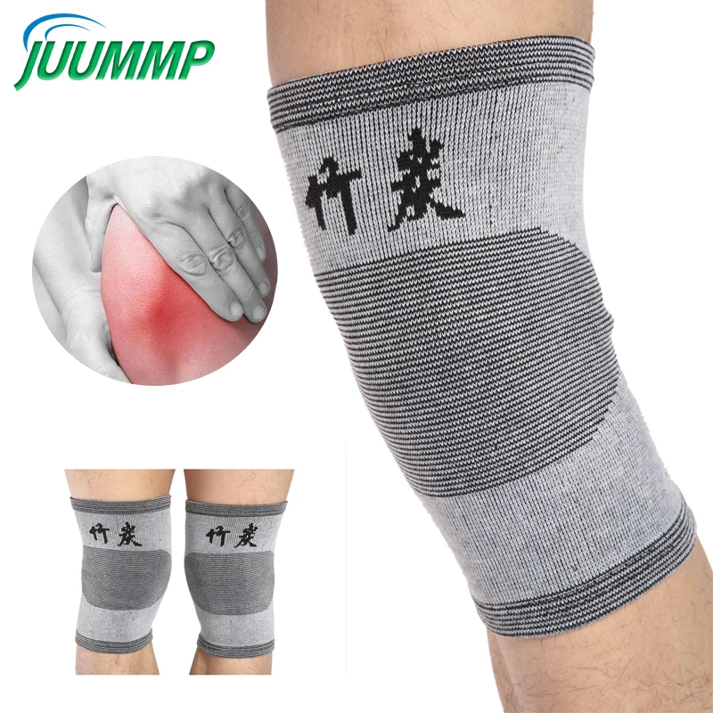 1Pair Bamboo Charcoal Knee Wrap Support Elastic Brace Patella Sport Pad Elastic Kneecap Canions Knee Brace Support Protector Pad