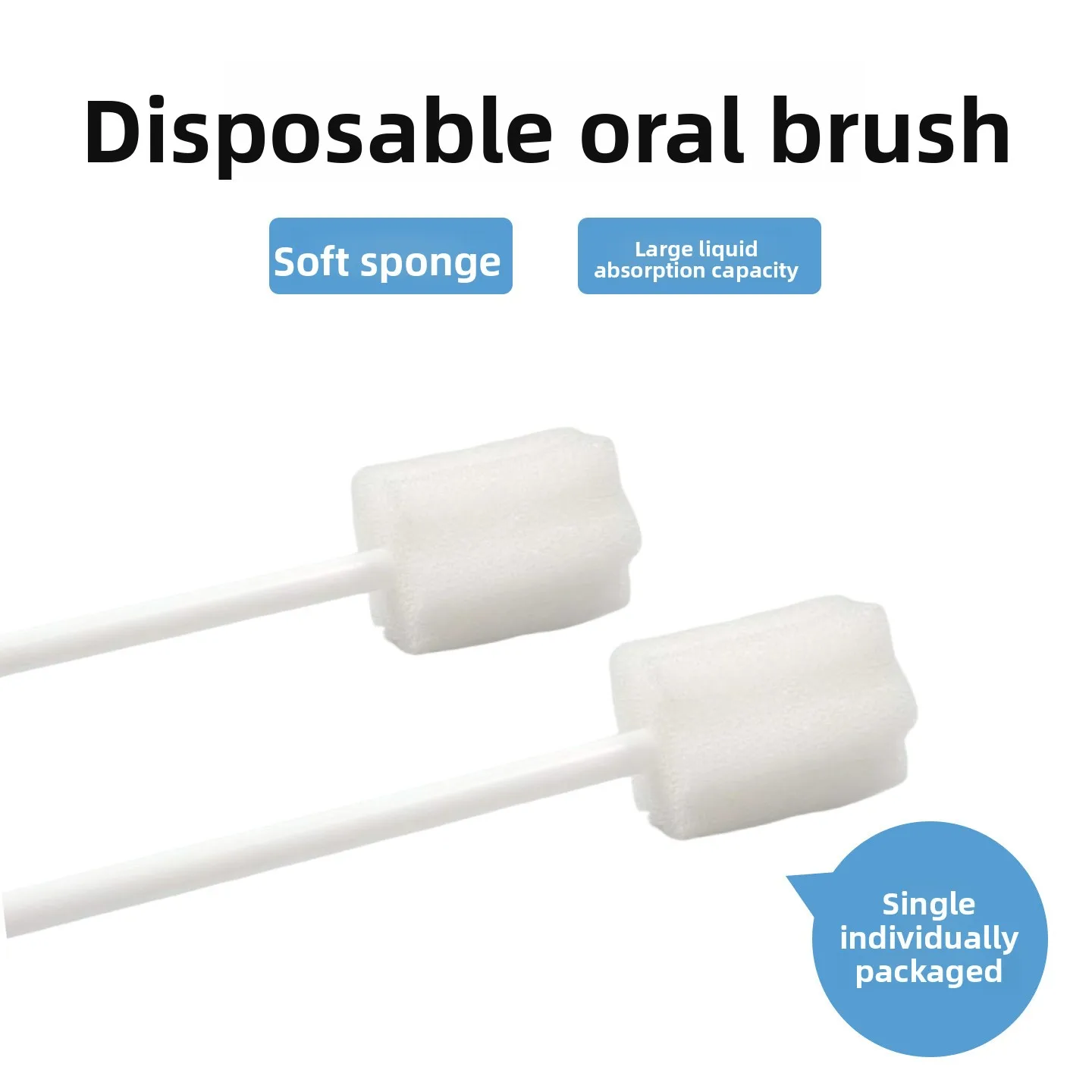 200Pcs Disposable Oral Care Sponge Stick Elderly Patient Cleaning Toothbrush Disinfection Brush, Sterile EO