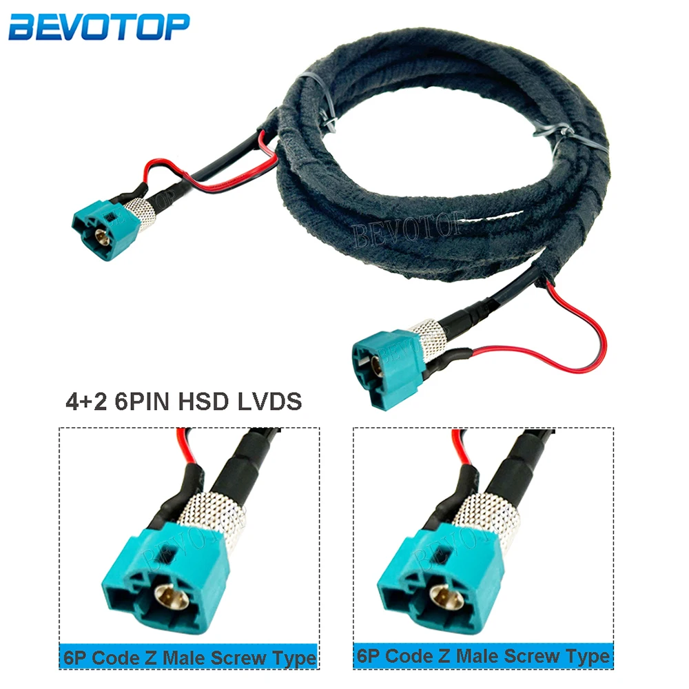 4+2 Pin HSD Cable Code Z 6 Pin HSD Z Male Plug to Z Male Plug Connector High Speed DataTransmission Harness Wire LVDS Cable