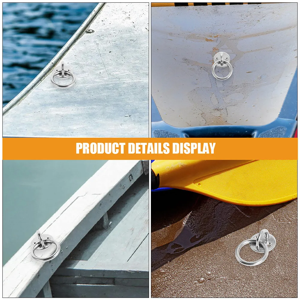 Stainless Steel Eye Plate Hook Heavy Duty Pad Eye Plate Boat Hardware Ceiling Mount Anchor Hooks Ceiling Anchor Hooks