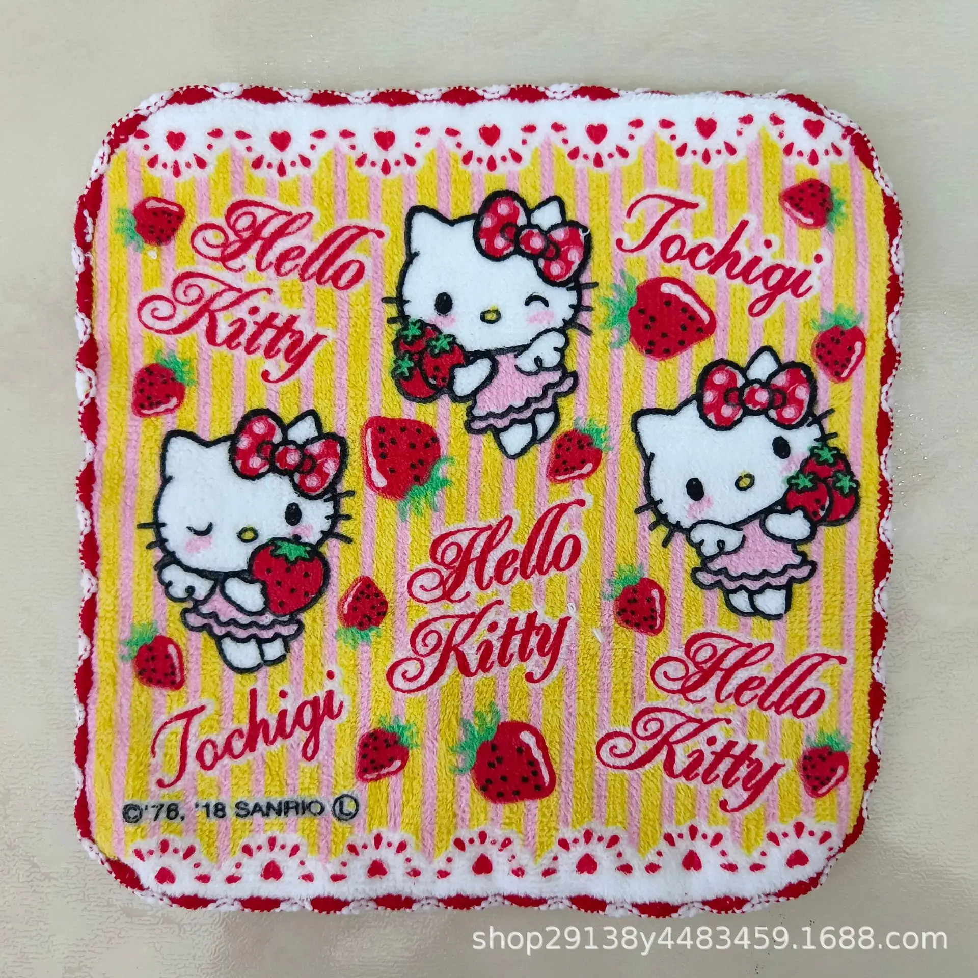 Sanrio, Kindergarten, hand towel, small towel, small square, mini handkerchief,kuromi,hello kitty,15cm x 15cm