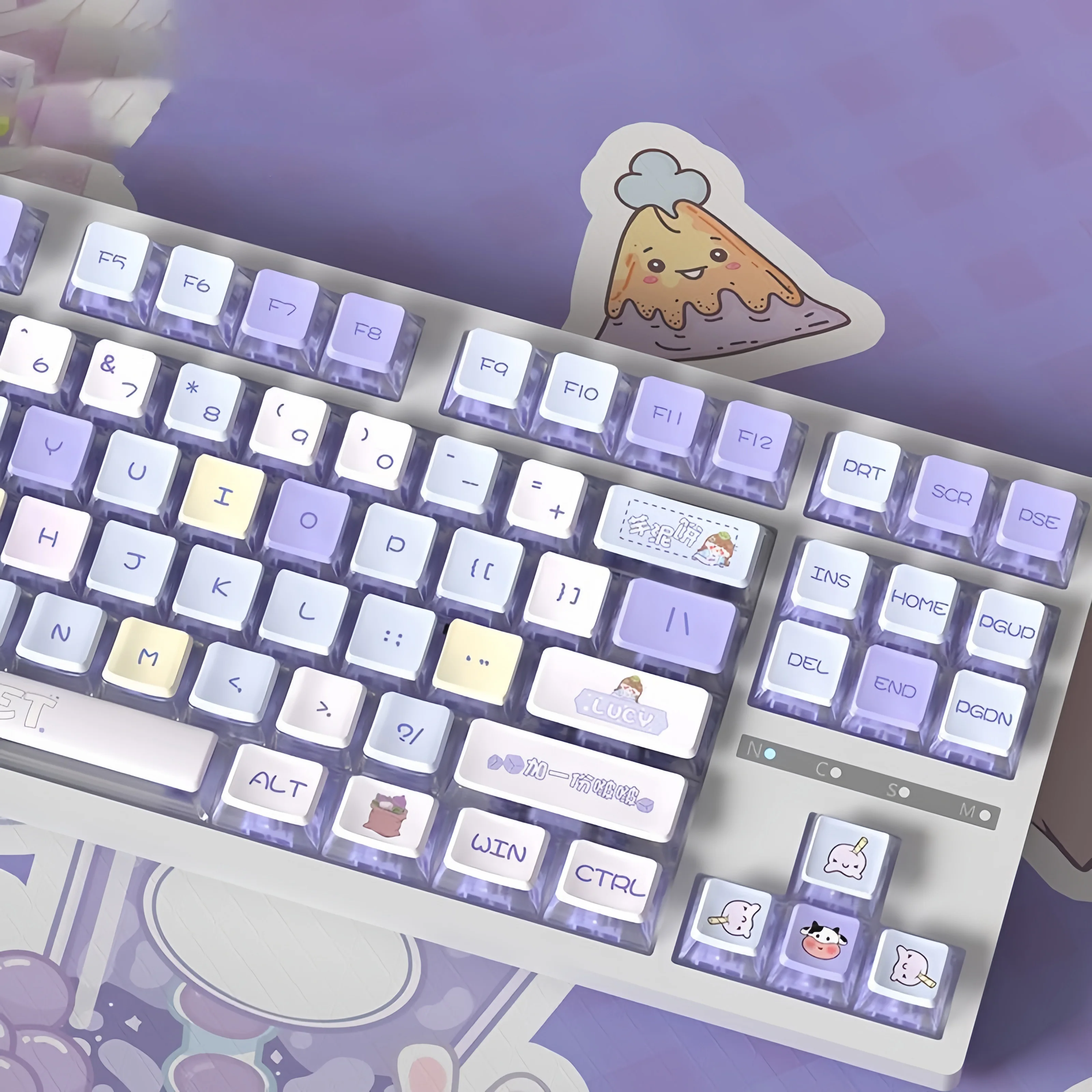 

130 клавиш, полупрозрачные колпачки для клавиш с тематическим пудингом, DYE-Sub, изготовленные на заказ колпачки из ПБТ для клавиш Cherry Gateron MX Switches, клавиатуры