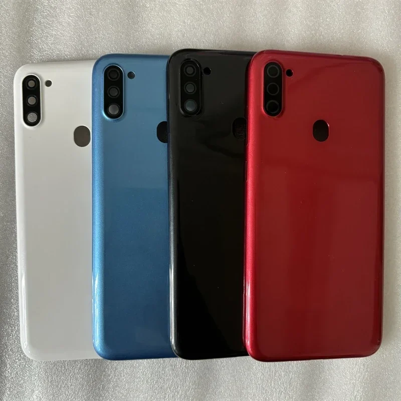 Новинка для Samsung Galaxy A11 A115 A115F A115F/DS, задняя крышка аккумулятора, корпус задней двери, корпус, рамка камеры, объектив, замена