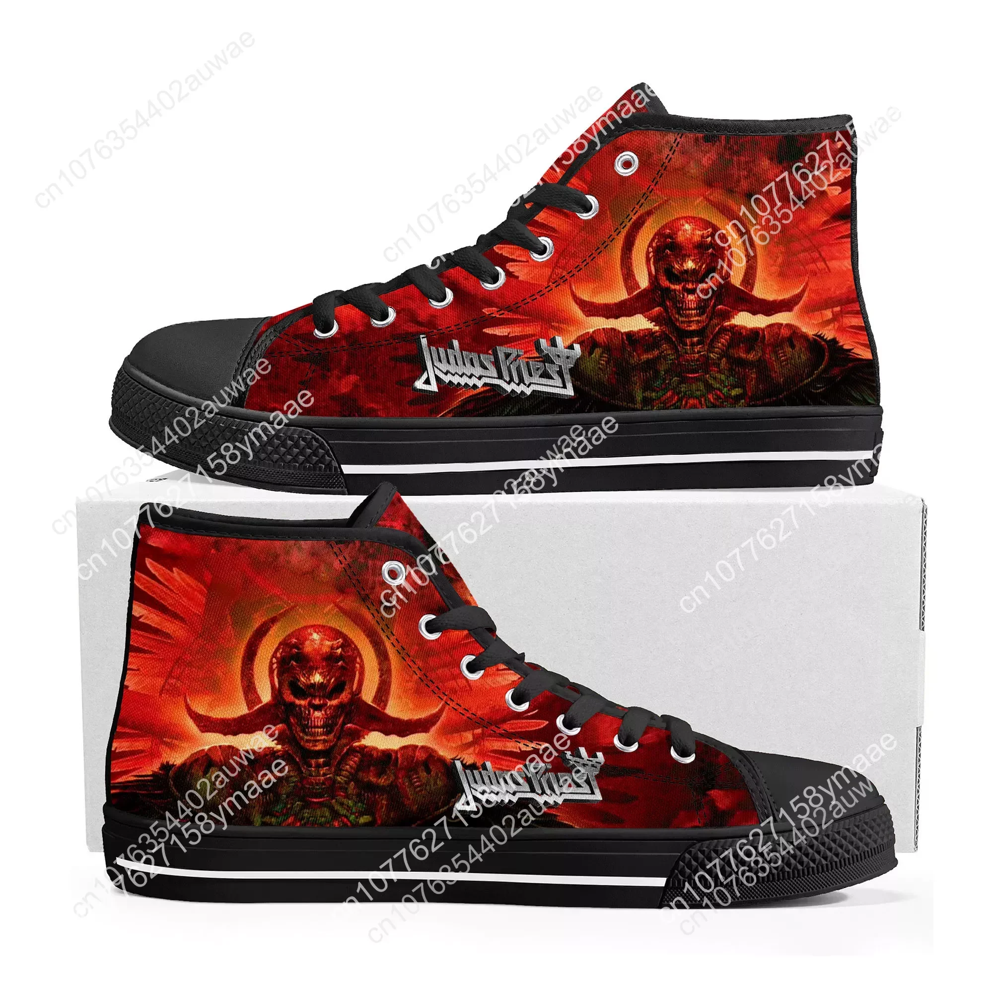 Judas Priest Heavy Metal Rock Band High Top High Quality Sneakers Men Women Teenager Canvas Sneaker Casual Custom Couple Shoes