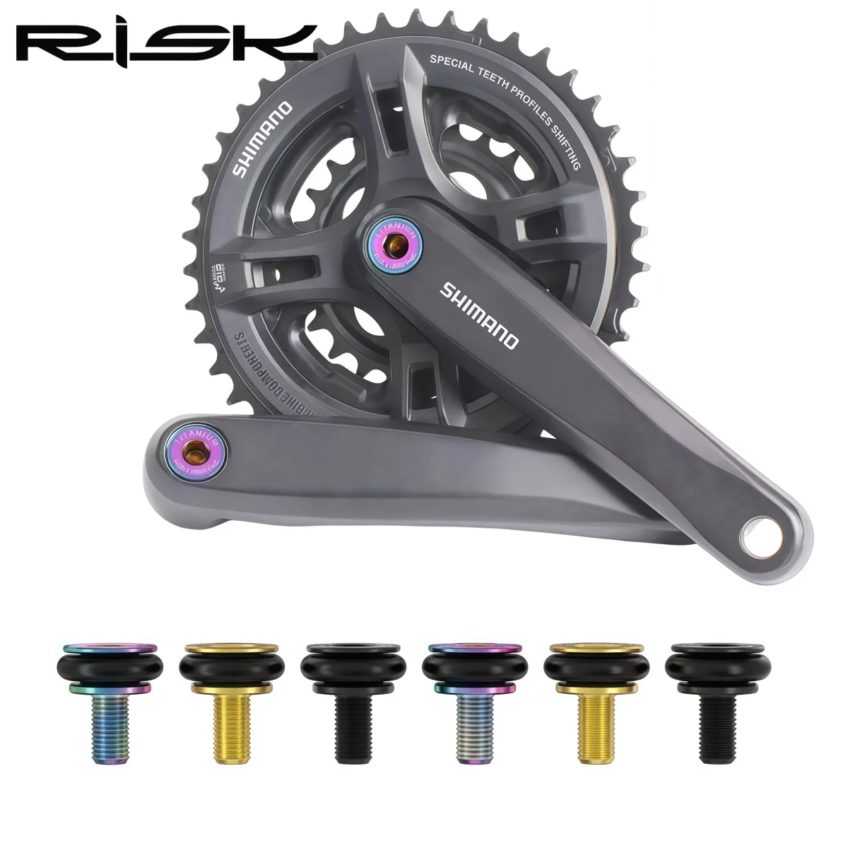 RISK RT125 Titanium M8 x 15mm Square Taper Bicycle Crank Arm Bolts For Brompton / 412 / MTB / Road Bike Bottom Bracket Bolts