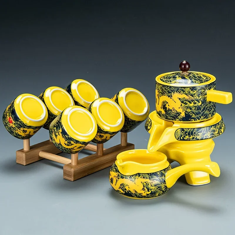 

Чайный сервиз Dragon, китайский кунг-фу, высококачественный автоматический чайник из костяного фарфора и чашка для путешествий на 6 человек