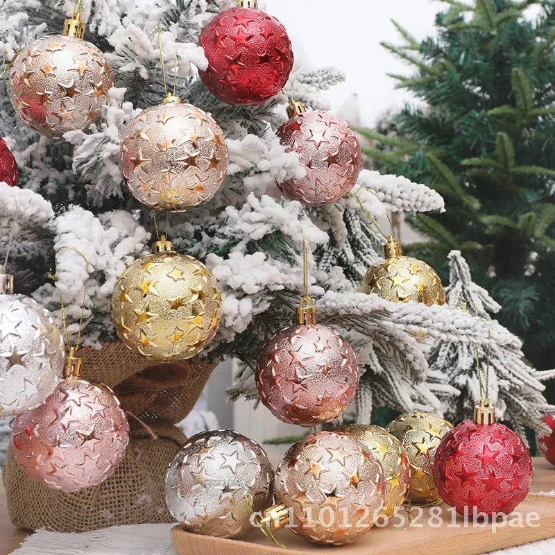 

6cm Decorative Christmas Ball Baby's Breath Electroplated Pendant for Tree Decoration Modern Minimalist Gypsophila Christmas