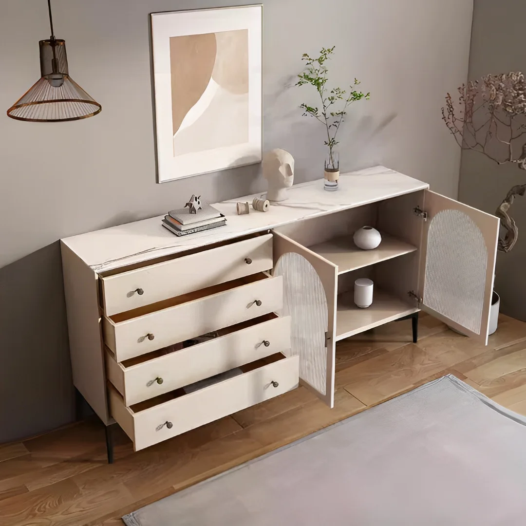 French floor cabinet Household European locker Side cabinet Painted simple floor cabinet Office decorative low