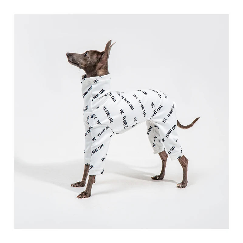 Italian Greyhound Clothes Winter Warm Dog Clothes Print Whippet Clothes Greyhound Dog Coat Four-legged Elastic Pet Clothes