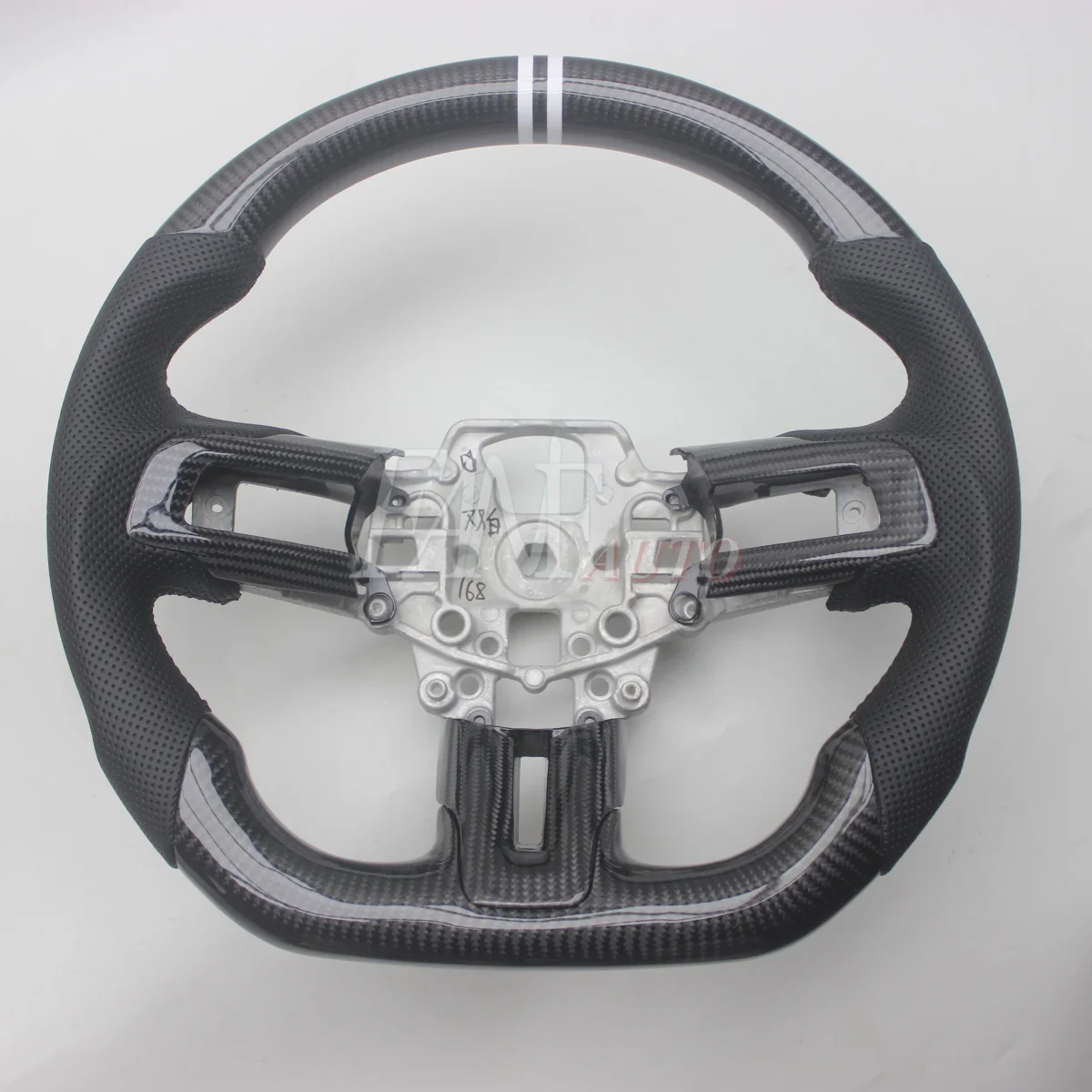 

Replacement Real Carbon Fiber Steering Wheel with Leather for Ford Mustang 2015-2017