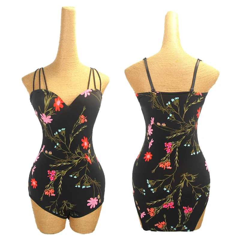 

Latin Dance Professional Practice Clothes for Women's High end Printed Strap Bodysuit Adult Tango Samba Rumba Training Costume