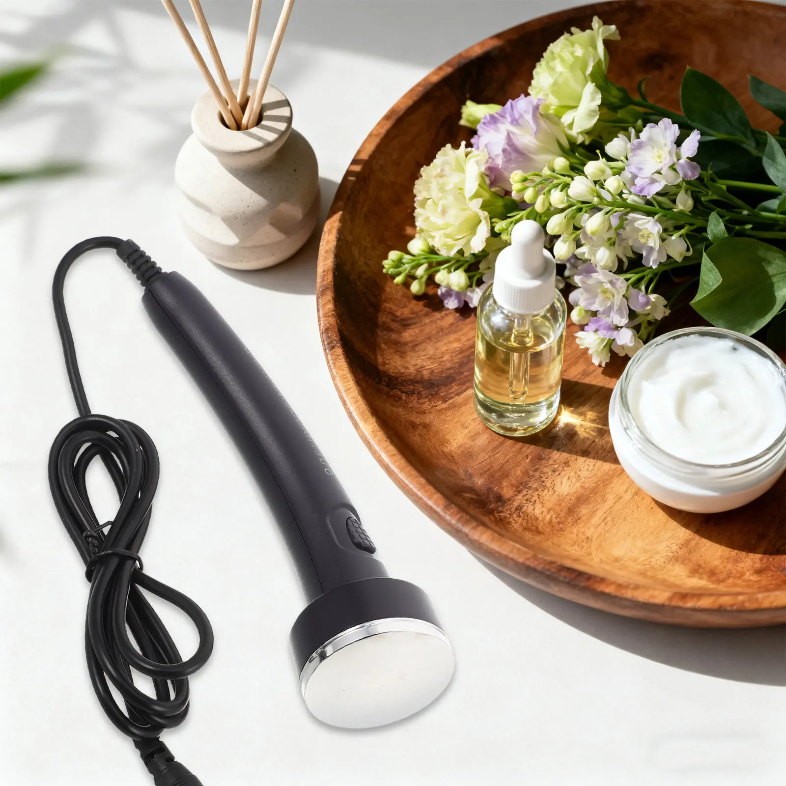 Ultrasonic Facial Handpiece Replacement Beauty Machine Facial Probe Ergonomic Polished Handle for Professional Skin Care Spa