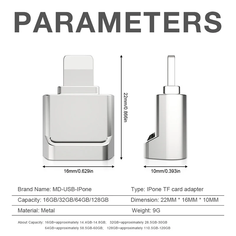 OTG Converter micro SD TF Adapter Mini Card Reader Smart Memory Card Reader 2 in 1 For iPhone 13 12 For iOS 14 13