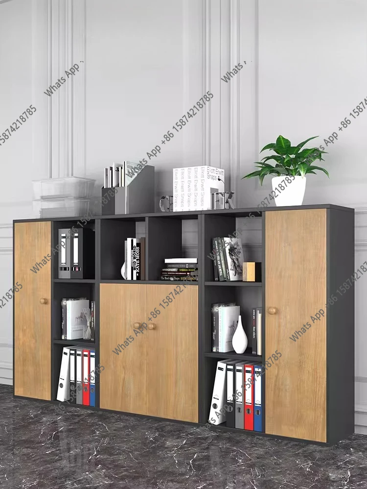

Boss Office Bookcase Solid Wood Desk Storage Low Cabinet Iron Small File Cabinet
