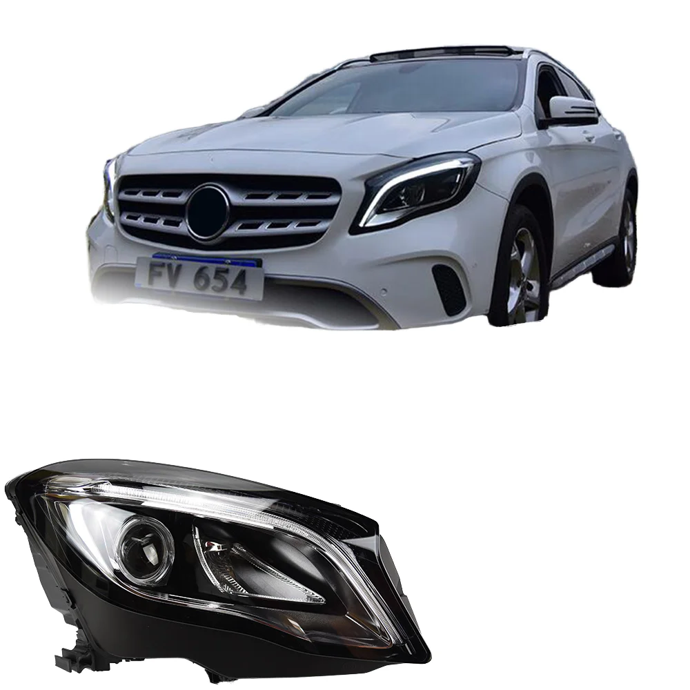 LED DRL Headlights For Gla200/X156/Gla180 Cars Dynamic Signal Front Projector Lens Auto Accessories