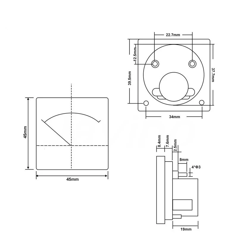 85C1-mA DC Analog Current Meter Panel Meter Gauge 1/5/10/20/30/50/100/200/300/500mA AMP Gauge Current Ammeters