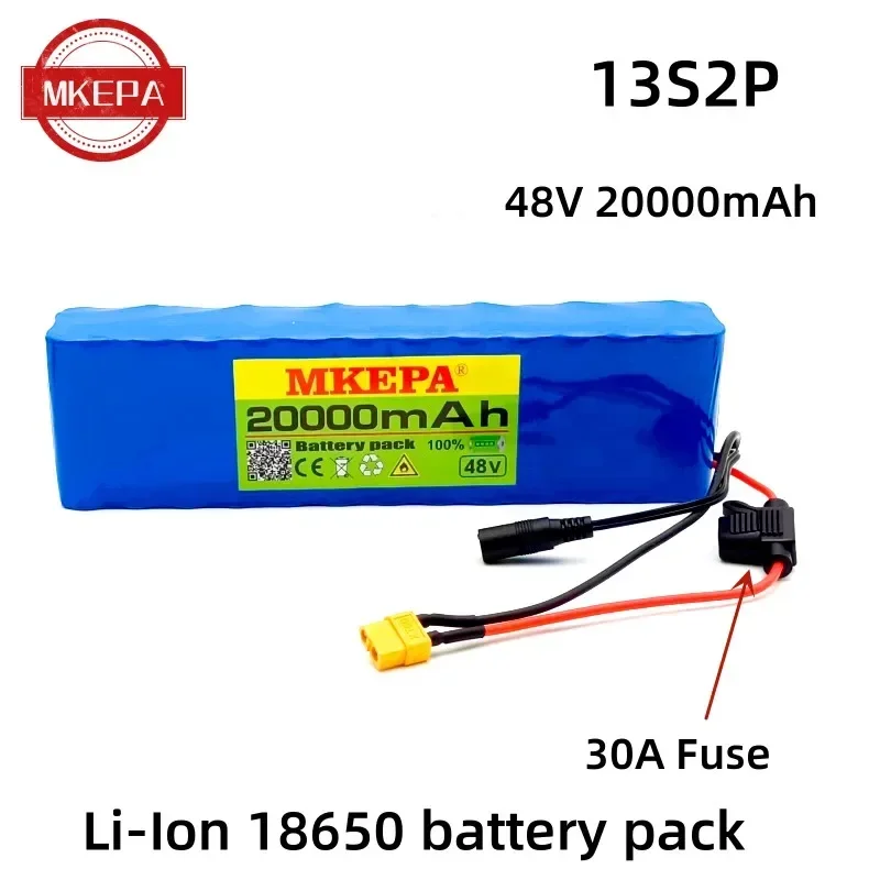 MKEPA Original Special offer For Electric Bike 48v 20000mAh 18650 Li-ion Battery Pack 13S2P Bike Conversion Kit Bafang 30A fuse