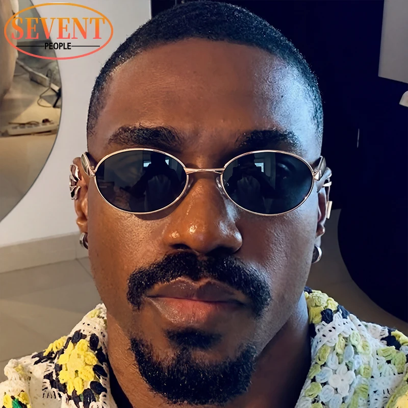 

Trendy Small Frame Oval Punk Sunglasses Men 2026 Luxury Brand Vintage Steampunk Driving Sunglass For Male Metal Travelling Shade