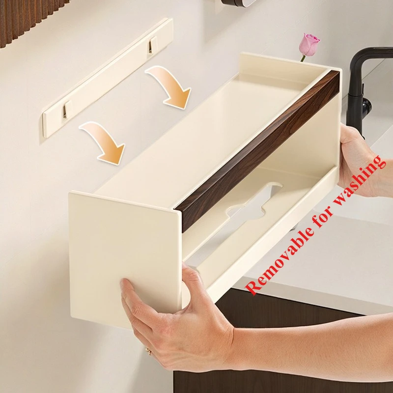 

Walnut Cream Wind Tissue Box Hotel Premium Sense Bathroom Toilet Restroom Toilet Paper Holder