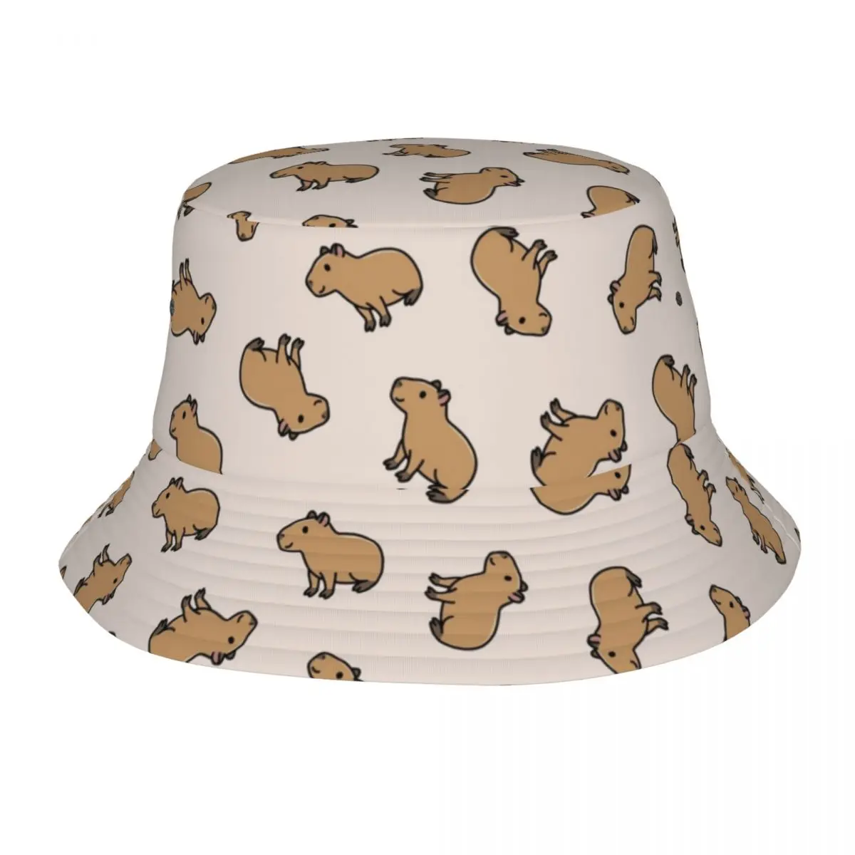 Nastolatek kapelusz typu Bucket Capybara letnia plaża Hatwear ochrona UV Camping czapki wędkarskie kreskówka ładny kapelusz Bob Dropshipping