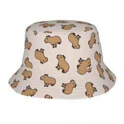 Nastolatek kapelusz typu Bucket Capybara letnia plaża Hatwear ochrona UV Camping czapki wędkarskie kreskówka ładny kapelusz Bob Dropshipping