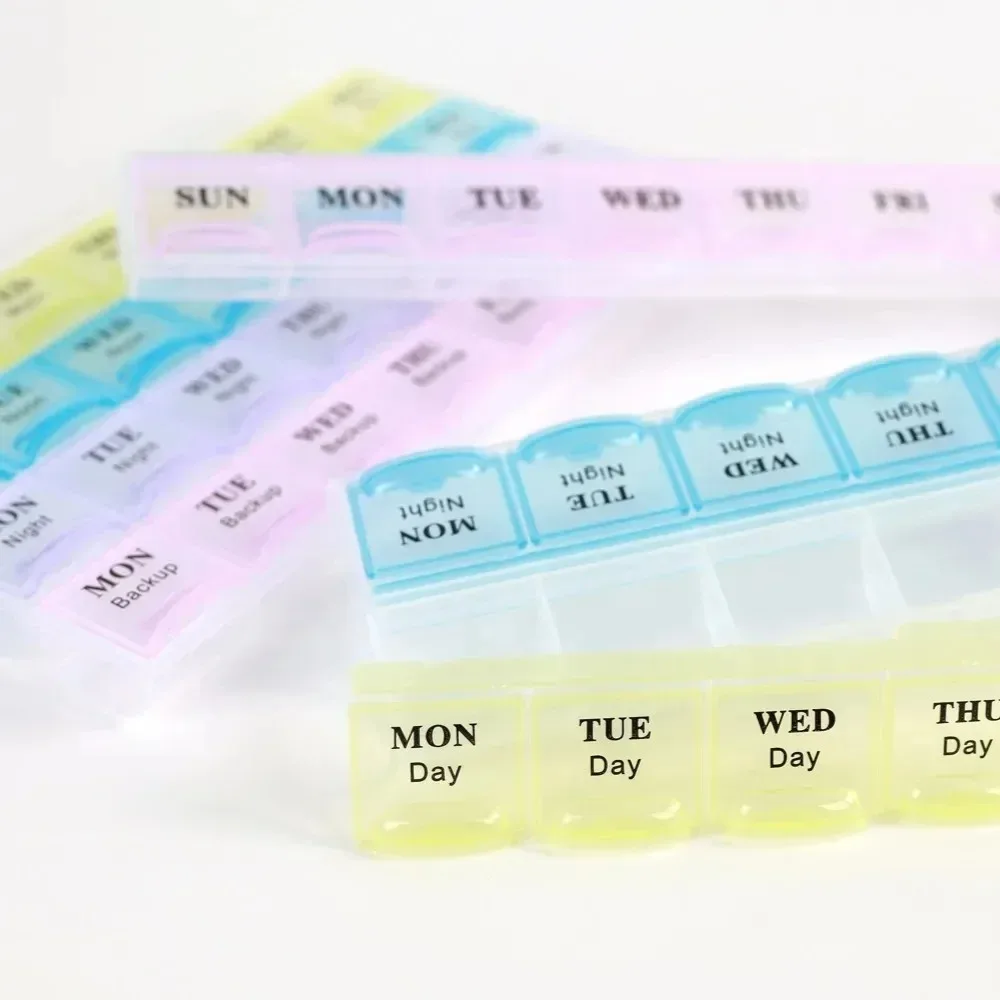 New Weekly Premium Portable 7/14/21/28 Grids 1/2/3/4 Times A Day Pill Box Storage Cases Organizer for Vitamins Medicine FishOils
