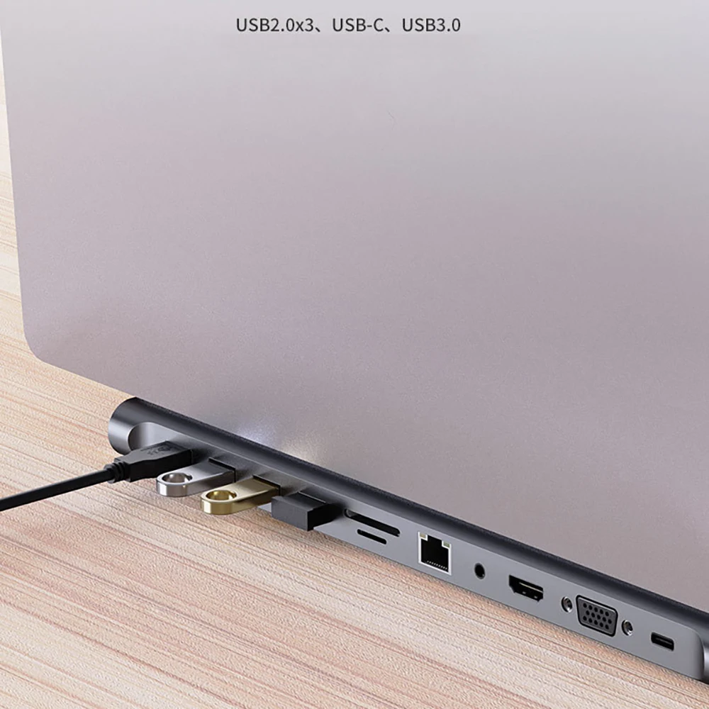 タイプ C ハブ 100W PD 充電アダプタ HDTV 1080P 4K 30HZ オーディオ 100 Mbps RJ45 イーサネット ケーブル スプリッタ USB ディスク マイクロ SD TF カード読み取り