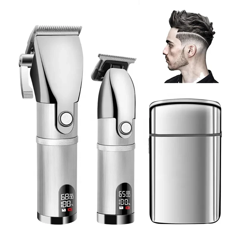 3 Pieces Rechargeable Hair Cut Machine Cordless Hair Shaver Trimmer Electric Professional Barber Hair Clippers Set