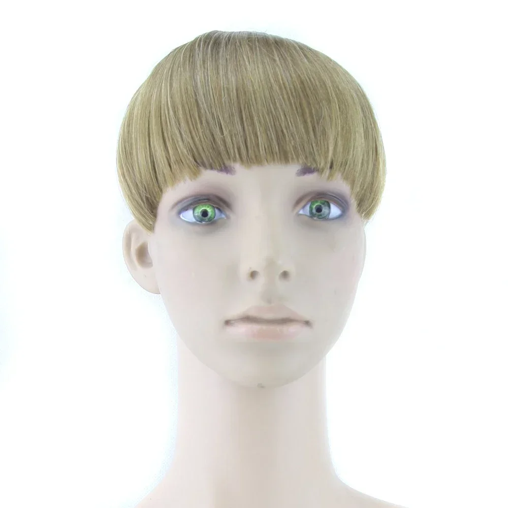 Straight Blonde Brown Synthetic Hair Bangs Clip In False Hair Fringe Hairpins Hair on Clips Hairpieces for Women