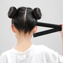 Simple Nylon Quick Hair Twister Ball Head Wig French Dish Made Lazy Curling Iron Bun Maker Synthetic Donuts Bud Head Band