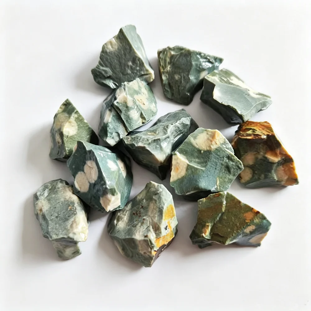 Natural Opaque Green Eye Stone Tree Agate Raw Rough Stone For Aroma Diffuser Healing Meditation Crystal For Home Decoration