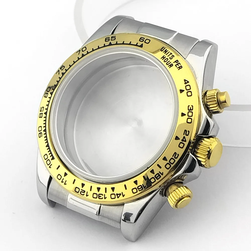 39,3-mm-Uhrgehäuse aus Metall, Gummiarmband, Saphirglas, passend für das VK63-Uhrwerk, silberfarben, roségoldfarben, schwarz, Uhrenzubehörteile, kann zusammengebaut werden. – Detail 21