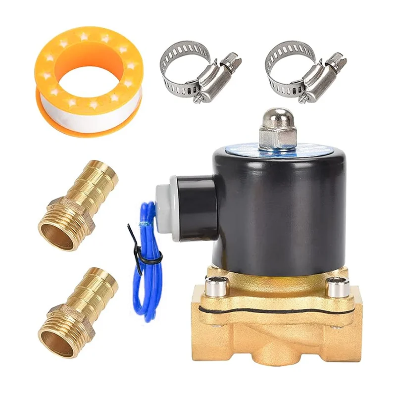 Brass Electric Solenoid Valve 12V 1/2" Inch Pneumatic Air Valve Normally Colsed for Water Air   Fuel Oil