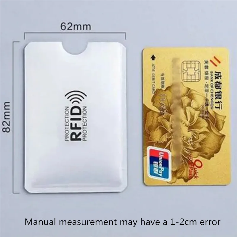 5pcs RFID Blocking Aluminum Card Case Protection Identity Cards Shielding Bag Anti-demagnetization Anti-theft Credit Card Holder