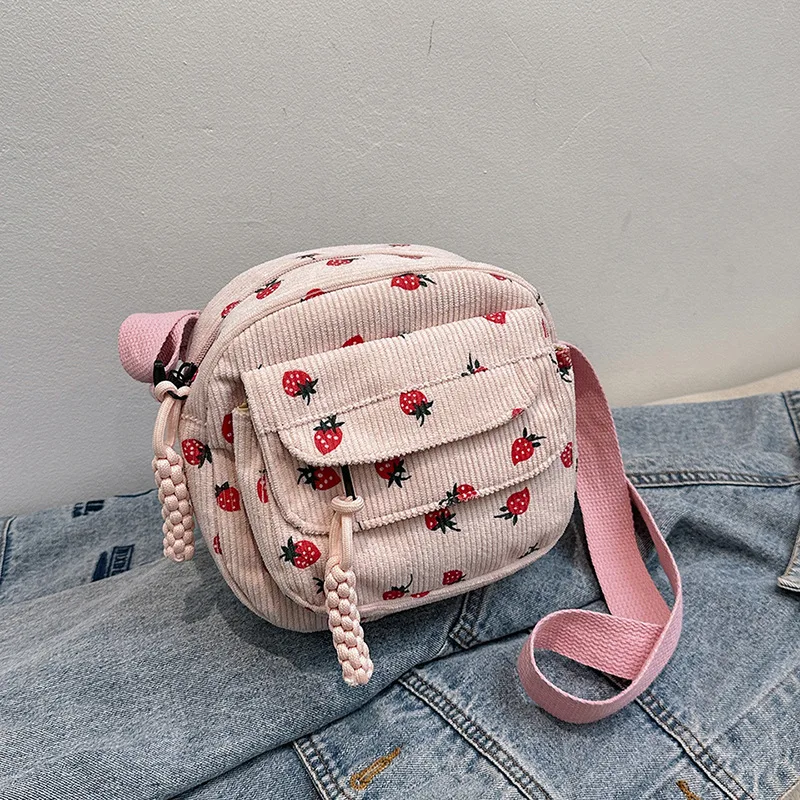 Cute Strawberry Shoulder Bag Casual Zipper Trendy Crossbody bags Tote Handbag for Women Girls Travel Work Messenger Bags purses