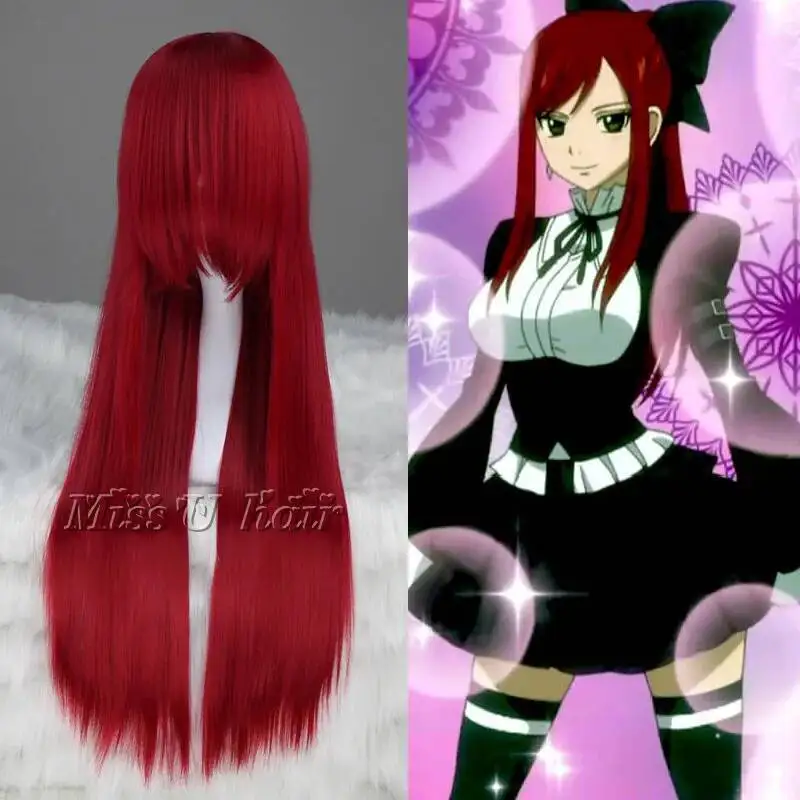 

Anime High Quality Fairy Tail Erza Scarlet Long Straight Costume Cosplay Wig For Women Anime Wig Synthetic Hair Wig