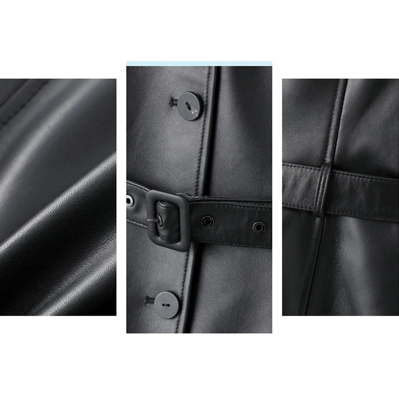 100% première couche de peau de mouton femmes vestes en cuir véritable manteaux 2025 casual dames mince simple boutonnage ceinture vestes en cuir courtes