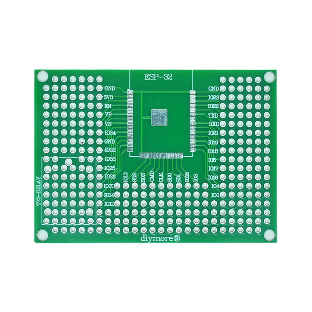 WAVGAT 5x7CM Double Side Prototype PCB Board Breadboard Protoshield For Arduino Relay ESP8266 WIFI ESP-12F ESP-12E ESP32 ESP32S