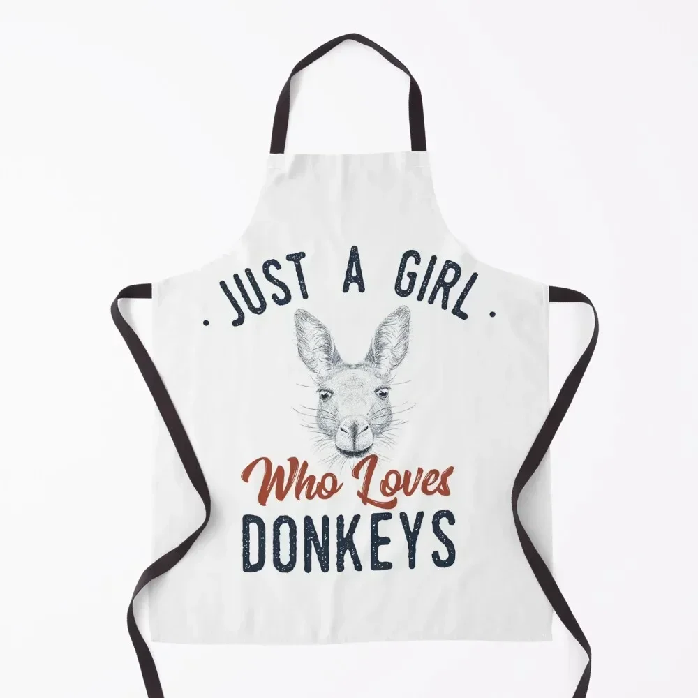 

Just A Girl Who Loves Donkeys Funny Donkey Lover Gift Apron professional kitchen manicurist Apron