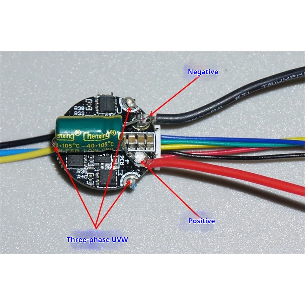 6.6‑12V No Hall 3‑Phase Brushless Motor High Speed Driver Board 5A Continuous 8A Peak Motor Driver for 28mm Ducted Fan Motor