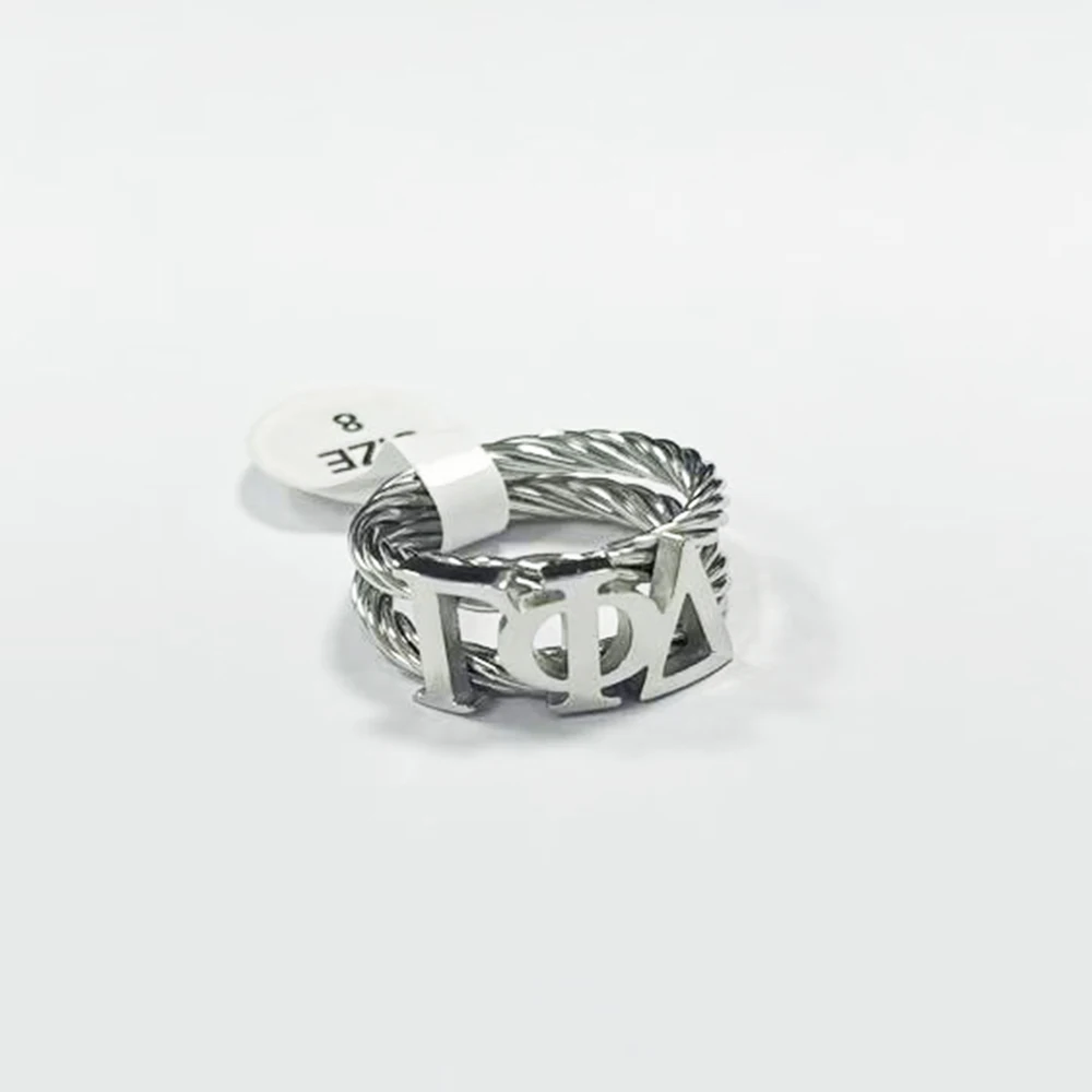 Stainless Steel Gamma Phi Delta Ring - view 2