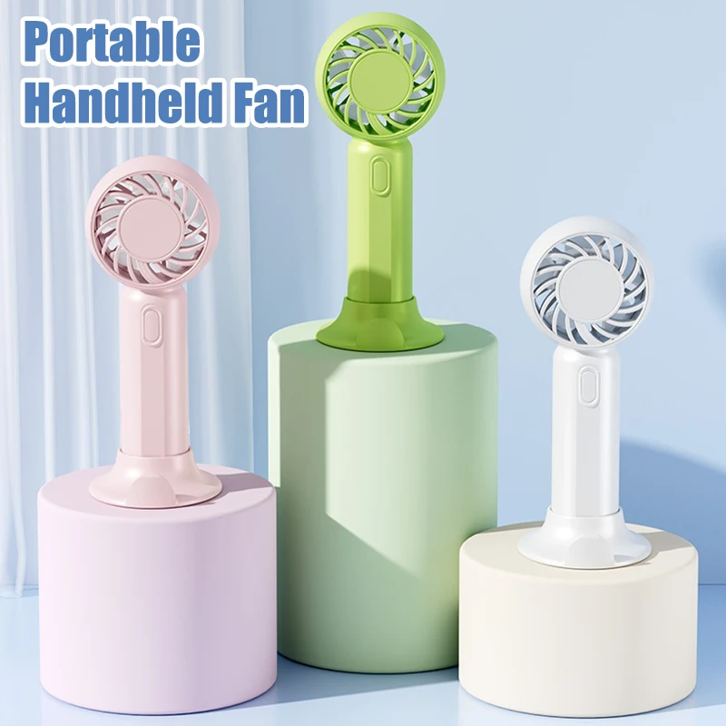 Портативный ручной мини-вентилятор, небольшой карманный вентилятор, 3 скорости с подставкой для телефона, милые USB-перезаряжаемые вентиляторы для взрослых и детей на открытом воздухе