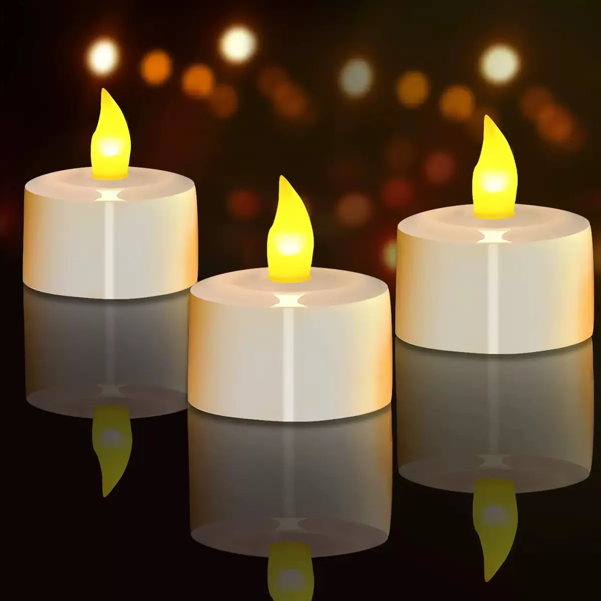 Set of 12 Rechargeable Flameless Tea Lights Candle lamp w/Remote controlled&Timer control Frosted holder Xmas Party Decoration