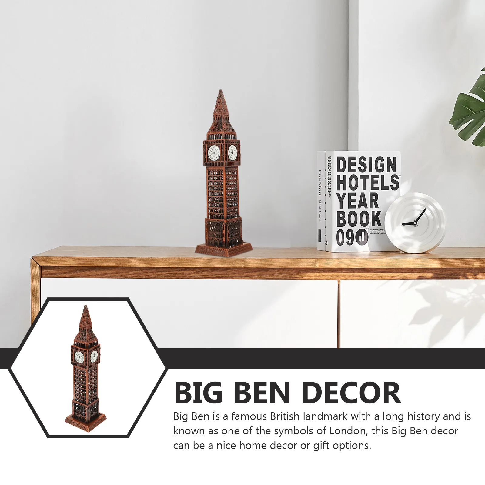4Pcs Vintage Alloy Building Statue London Desktop Decoration Architectural Home Decor Architectural Model